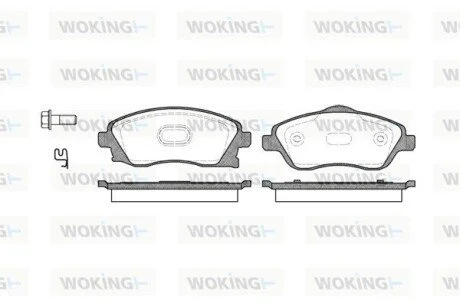 Колодки тормозные дисковые Opel Corsa C Combo 00>09 / перед WOKING P6743.12