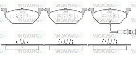 Гальмівні колодки передні A2/A3/IBIZA/LEON/FABIA/OCTAVIA/BORA/BEETLE 1.2-2.0 99-10 WOKING P7333.41