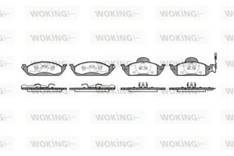 Гальмівні колодки перед. MB M-Class (W163) 98-05 WOKING P7973.01