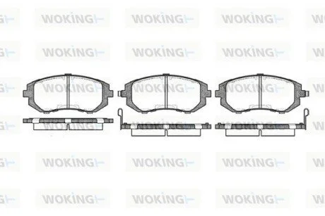 Гальмівні колодки перед. Subaru Impreza 02-/Forester 02- (akebono) WOKING P8513.02