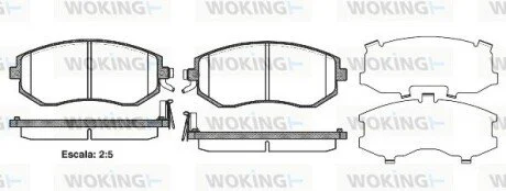 Гальмівні колодки перед. Subaru Impreza 02-/Forester 02- (akebono) WOKING P851304