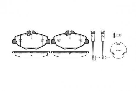 Колодки тормозные дисковые MB E211 / перед Bosch ver. WOKING P8903.02