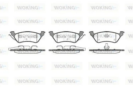 Колодки тормозные дисковые задние Dodge Caravan 2.4 00-07,Dodge Caravan 3.3 00-0 WOKING P911300