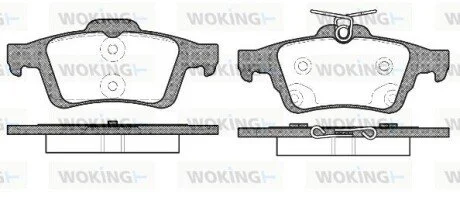 Гальмівні колодки зад. FORD FOCUS/GRAND C-MAX/MAZDA 3/5/ VOLVO C30/C70/V40 WOKING P942370