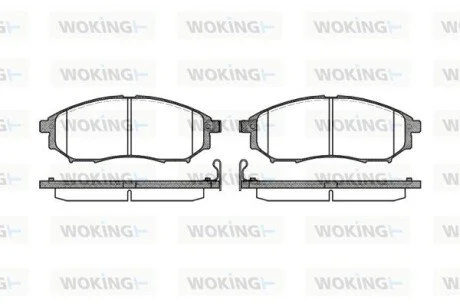 Колодки тормозные дисковые передние Infiniti Ex 2.5 07-,Infiniti Ex 3.0 07- (P95 WOKING P952314