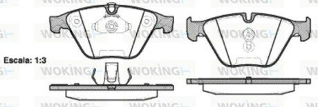 Гальмівні колодки перед. BMW 5 (F10) 10- (ATE) (155,1x68,5x18,9) WOKING P9573.20