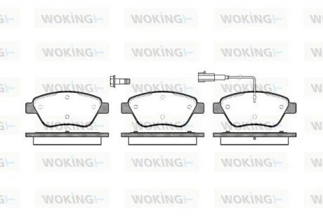 Колодки тормозные дисковые передние Citroen Nemo 1.4 08-,Citroen Nemo 1.4 09- (P WOKING P958301