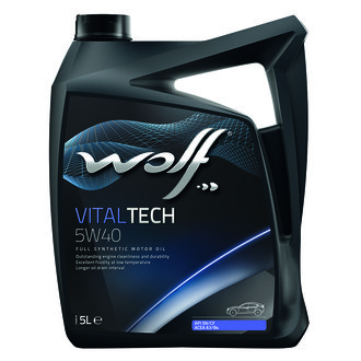 Моторное масло Vitaltech 5W-40 синтетическое 5 л Wolf 8311291 (фото 1)