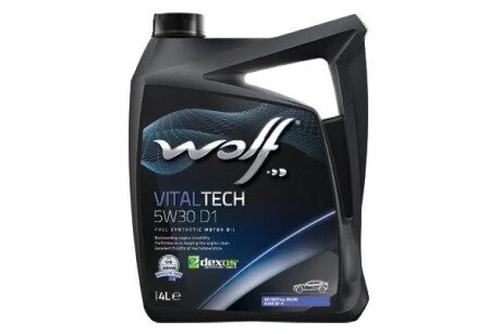 Моторное масло Vitaltech D1 5W-30 синтетическое 4 л Wolf 8332340 (фото 1)