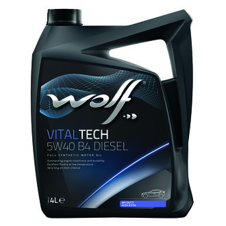 Моторное масло Vitaltech B4 Diesel 5W-40 синтетическое 4 л Wolf 8334009 (фото 1)