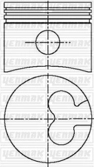 Поршень с кольцами і пальцем (размер отв. 82.50/STD) FORD Escort, Mondeo 1.8TD (RFN / RFK / RVA / RFL / RFA / RFU / RFM / RFS / RF…) YENMAK 31-03777-000