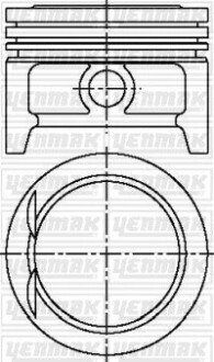 Поршень с кольцами і пальцем (размер отв. 77.60/STD) OPEL Astra F/G, Corsa, 1,4 (X 1,4 XE, NC,NE,NZ) YENMAK 31-03808-000