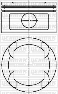 Поршень с кольцами і пальцем (размер отв. 86,00/STD) OPEL Omega B 3.0 (6цл.) (X 30 XE) YENMAK 31-03812-000