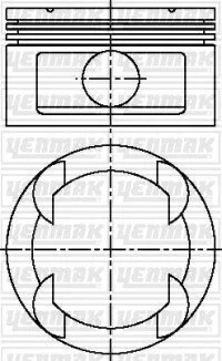 Поршень с кольцами і пальцем (размер отв. 86,00/STD) OPEL Omega B 3.0 (6цл.) (X 30 XE) YENMAK 31-03812-000