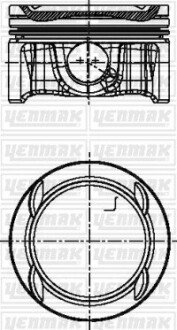 Поршень с кольцами і пальцем (размер отв. 72.50/STD) OPEL Astra J, Corsa, Insignia A, 1.4 09- (A 14 NET TURBO ECOTEC) YENMAK 31-04195-000 (фото 1)