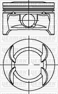 Поршень с кольцами і пальцем (размер отв. 79 / STD) OPEL ASTRA J 1.6 (4цл.) (A16XER) YENMAK 31-04231-000 (фото 1)