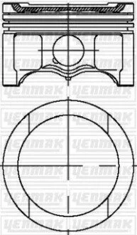 Поршень с кольцами і пальцем (размер отв. 81.01/STD) Caddy 1.6 Golf V/VI 1.6 (4ц.) (BFQ) бензин YENMAK 3104316000