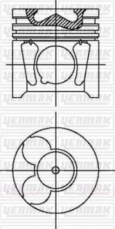 Поршень с кольцами і пальцем (размер отв. 85.00/STD) CITROEN Jumper/Berlingo 2.0HDI 99- (RHR (DW10BTED4) FORD Kuga/Focus/C-Max 2.0TDCi 03- (G6DA/G6DB/G6DD) YENMAK 31-04497-000