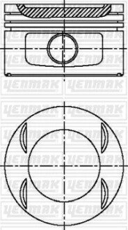 Поршень с кольцами і пальцем (размер отв. 86.00/STD) CITROEN Xsara/Xantia 2,0i FIAT Ulysse 2.0i 16V PEUGEOT 306/406/605 2.0i (XU 10 J 4 RZ) YENMAK 31-04499-000 (фото 1)