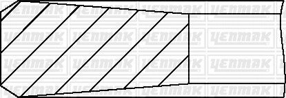 Комплект поршневих кілець (на 1 поршень) OPEL Omega B 2.0D (84.475/0.5) (2.5/1.75/3) YENMAK 91-09217-050