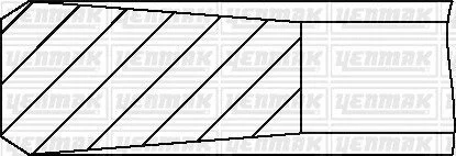 Комплект поршневих кілець (на 1 поршень) OPEL Omega B 2.0D (84.475/0.5) (2.5/1.75/3) YENMAK 91-09217-050