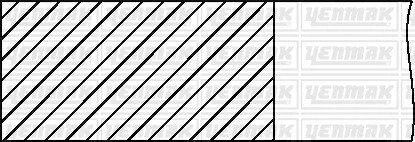 Комплект поршневих кілець (на 1 поршень) VW Polo 1.0 (67.1/STD) (1/1.2/2) YENMAK 91-09312-000 (фото 1)