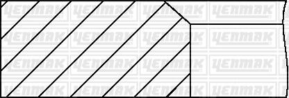Комплект поршневих кілець (на 1 поршень) (77,258/0.25) CITROEN 1.6VTI, BMW 1.6VTI (1.2/1.5/2) YENMAK 91-09874-025