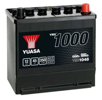 Акумулятор 12В 45Агод./350А YBX1000 CaCa (R+ стандартні) 220x135x225 B01 (пусковий) YUASA YBX1048