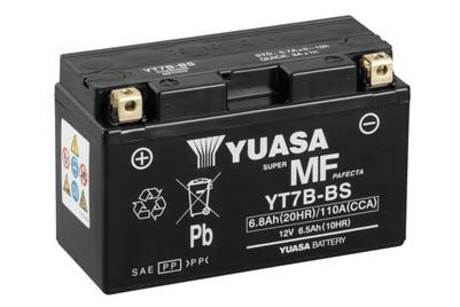 МОТО 12V 6,5Ah MF VRLA Battery AGM (сухозаряжений) YUASA YT7B-BS (фото 1)