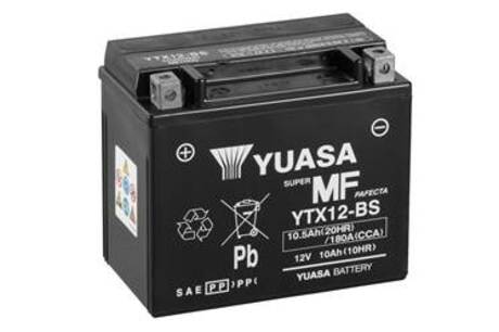 МОТО 12V 10,5Ah MF VRLA Battery) YUASA YTX12-BS (фото 1)