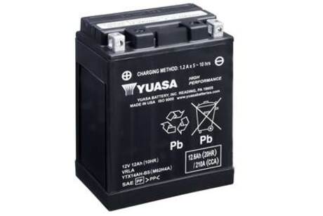 МОТО 12V 12,6Ah High Performance MF VRLA Battery AGM (сухозаряжений) YUASA YTX14AH-BS (фото 1)