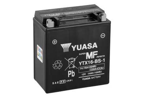 МОТО 12V 14,7Ah MF VRLA Battery) YUASA YTX16-BS-1 (фото 1)