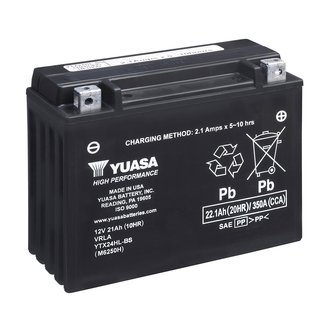 МОТО 12V 22,1Ah High Performance MF VRLA Battery (сухозаряжений) YUASA YTX24HL-BS (фото 1)