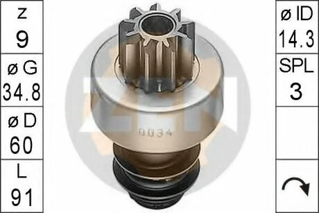 Бендикс стартера ZEN ZN0034
