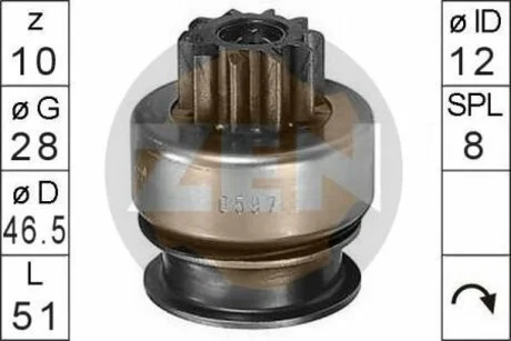 Бендикс стартера ZEN ZN0597