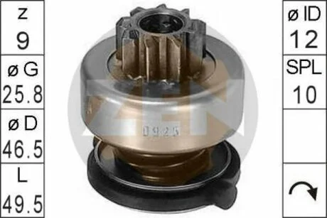 Бендікс стартера ZEN ZN0925