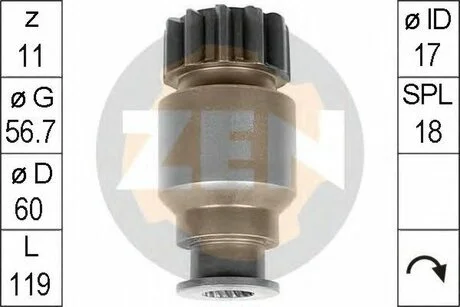 Бендикс стартера ZEN ZN0967
