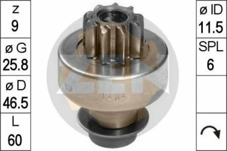 Бендікс стартера ZEN ZN1484