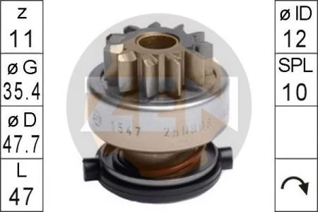 Бендікс стартера ZEN ZN1547