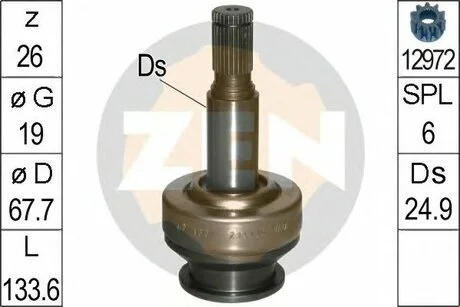 Бендикс стартера ZEN ZN1661