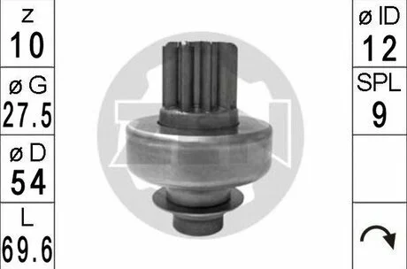 Бендікс стартера ZEN ZN1705