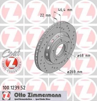 Гальмівний диск ZIMMERMANN 100123952