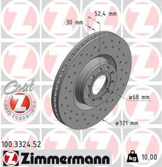 Гальмівний диск ZIMMERMANN 100332452