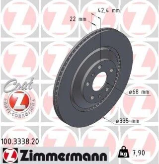 Диск гальмівний ZIMMERMANN 100333820