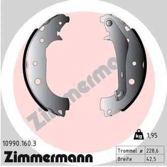 Комплект гальмівних колодок барабанних ZIMMERMANN 109901603 (фото 1)