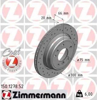 Гальмівний диск ZIMMERMANN 150127852