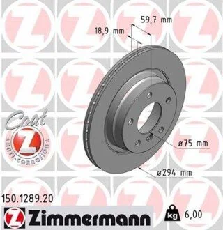 Гальмівний диск ZIMMERMANN 150128920