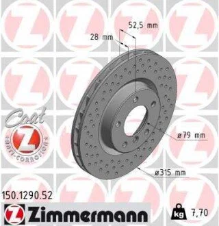 Гальмівний диск ZIMMERMANN 150129052