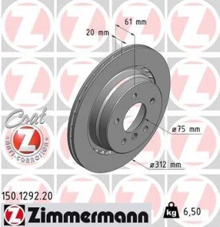 Гальмівний диск ZIMMERMANN 150129220