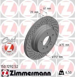 Гальмівний диск ZIMMERMANN 150129252